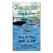 20XX cruise Ship Magnetic Save the Date Waterverf Magnetisch Visitekaartje (Voorkant Verticaal)