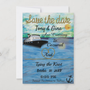 20XX cruise Ship Waterverf Save the Date