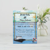20XX Cruise Ship Waterverf Wedding Invitation Save The Date (Staand voorkant)