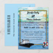 20XX Cruise Ship Waterverf Wedding Invitation Save The Date (Voorkant / Achterkant)