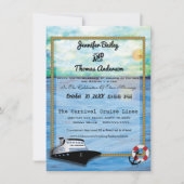 20XX Cruise Ship Waterverf Wedding Invitation Save The Date (Voorkant)