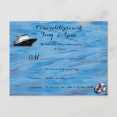 20XX Cruise Waterverf thema Wedding RSVP Briefkaar Uitnodiging Briefkaart (Voorkant)