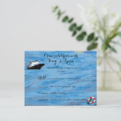 20XX Cruise Waterverf thema Wedding RSVP Briefkaar Uitnodiging Briefkaart (Staand voorkant)