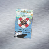 20XX Cruiseschip met Pic Save the Date Waterverf Magnetisch Visitekaartje (Voorbeeld)