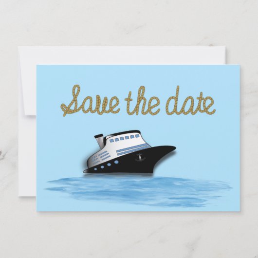 20XX Cruiseschip Waterverf Bewaar de datum Save The Date (Achterkant)