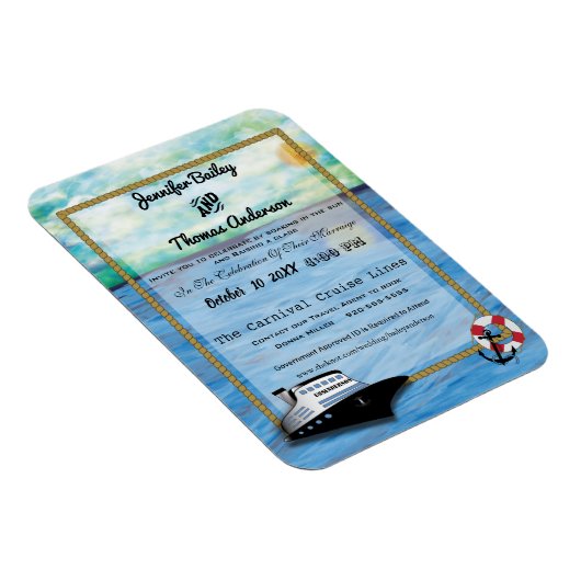 20XX Cruiseschip Waterverf bruiloft uitnodiging Magneet (Rechterzijde)