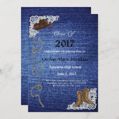 20XX Denim, Boots & Lace Afstuderen Aankondiging (Voorkant / Achterkant)