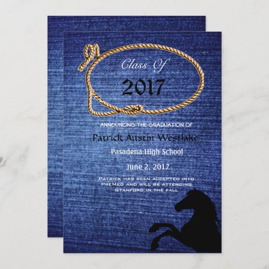 20XX Denim, Rodeo Style Afstuderen aangekondigd Aankondiging (Voorkant / Achterkant)