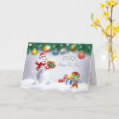 20XX gelukkig Nieuwjaar! Winterfeestdag Kaart (Gele Bloem)