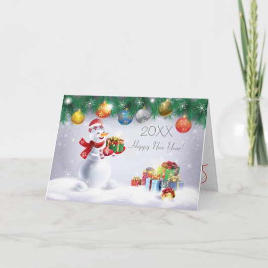 20XX gelukkig Nieuwjaar! Winterfeestdag Kaart (Voorkant)