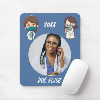 20XX Nieuwjaar Lieve Dokter Naam en Foto Geschenk Muismat