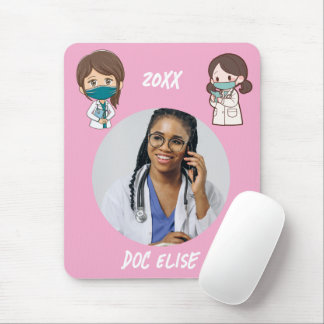 20XX Nieuwjaar Lieve Dokter Naam en Foto Geschenk Muismat