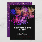 20XX Nieuwjaarsfeest Vuurwerk Gouden Glitters Kaart (Voorkant / Achterkant)