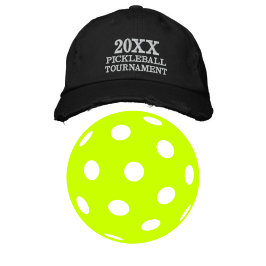 20XX Pickleball Tournament Black Baseball Hat Geborduurde Pet
