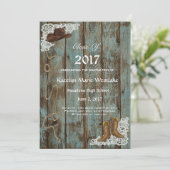 20XX Rustic, Boots & Lace Afstuderen Aankondiging (Staand voorkant)