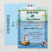 20XX Sail Boat Waterverf Wedding Invitation Save The Date (Voorkant / Achterkant)