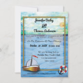 20XX Sail Boat Waterverf Wedding Invitation Save The Date (Voorkant)