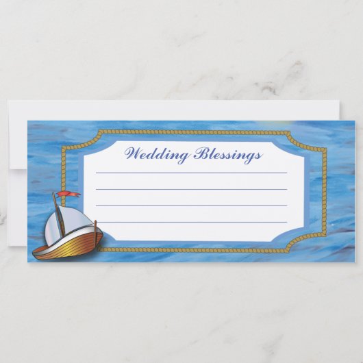 20XX Sail Boat Waterverf Wedding RSVP Kaarten (Achterkant)