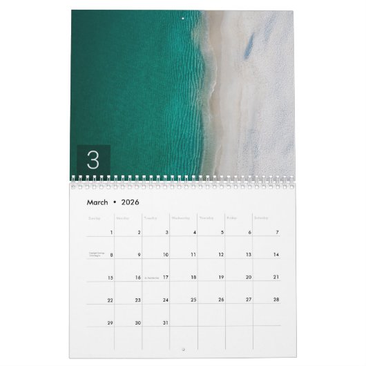 20xx tropische vlek verbluffende foto's met monogr kalender (Mar 2026)