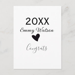 20XX vetgedrukte letter felicitatie afstuderen naa Briefkaart