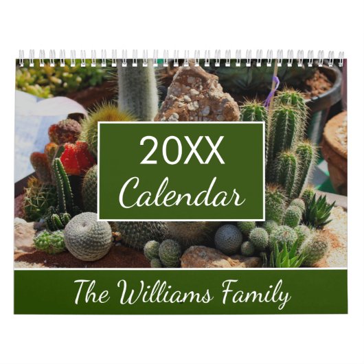 20XX vetplanten Cactus liefhebbers gepersonaliseer Kalender (Hoes)