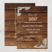 20XX Wood, Boots & Lace Afstudeeruitnodiging Aankondiging (Voorkant / Achterkant)