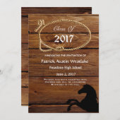 20XX Wood, Rodeo Style Afstuderen Aankondiging (Voorkant / Achterkant)