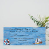 20XX Zeilboot Aquarel Huwelijks RSVP Kaarten (Staand voorkant)