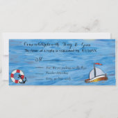 20XX Zeilboot Aquarel Huwelijks RSVP Kaarten (Voorkant)