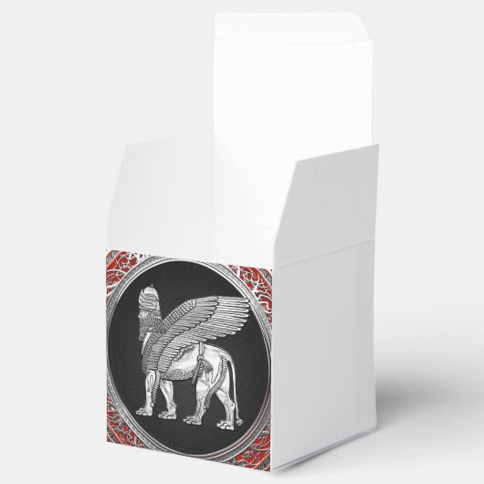 [210] Assyrische scharnieren - Silver Lamassu Bedankdoosjes (Geopend)