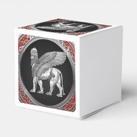 [210] Assyrische scharnieren - Silver Lamassu Bedankdoosjes (Achterkant)