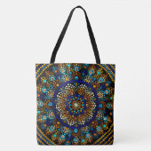 210 - Blue and Gold Mandala - Canvas tas (Voorkant)
