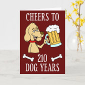 210 hondenjaren 30e verjaardag Kaart (Gele Bloem)
