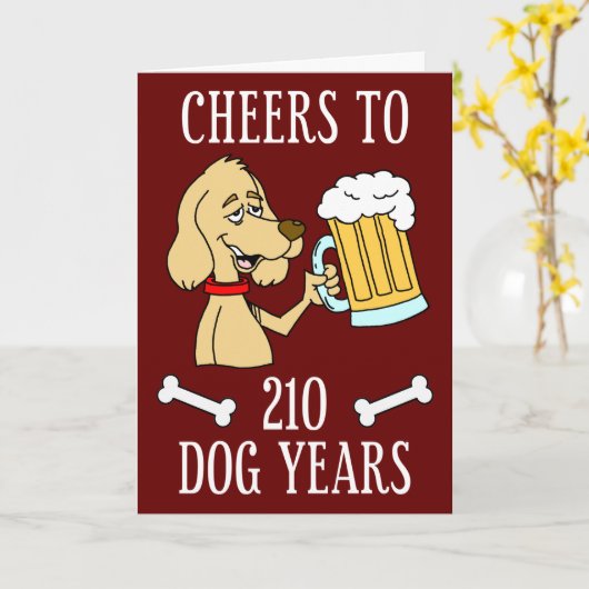 210 hondenjaren 30e verjaardag Kaart (Gele Bloem)
