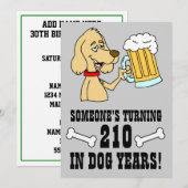 210 hondenjaren 40e verjaardagsfeestje Uitnodigen Kaart (Voorkant / Achterkant)