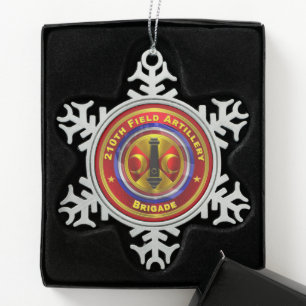 210e veldartillerijbrigade tin sneeuwvlok ornament