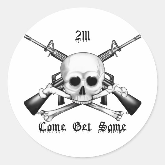 2111 Armorer kom wat halen Ronde Sticker (Voorkant)