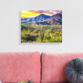2124-2-Arizona Woestijn bij zonsondergang Canvas Afdruk (Insitu (Woonkamer))