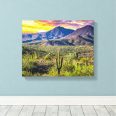 2124-2-Arizona Woestijn bij zonsondergang Canvas Afdruk (Insitu (Houten vloer))