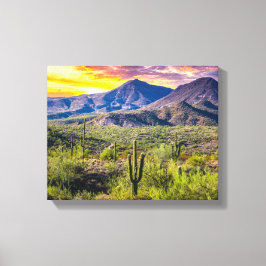 2124-2-Arizona Woestijn bij zonsondergang Canvas Afdruk