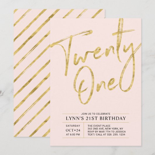 21 | 21e uitnodiging van de partij Gold (Voorkant / Achterkant)