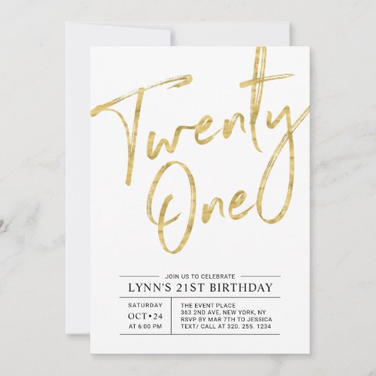 21 | 21e uitnodiging van de partij Gold (Voorkant)