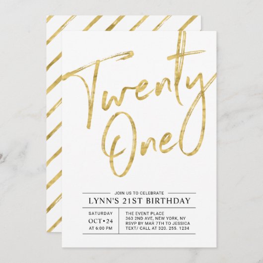 21 | 21e uitnodiging van de partij Gold (Voorkant / Achterkant)