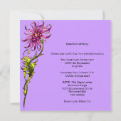 21 21e verjaardag Elegant White Floral Pink Paars Kaart (Achterkant)