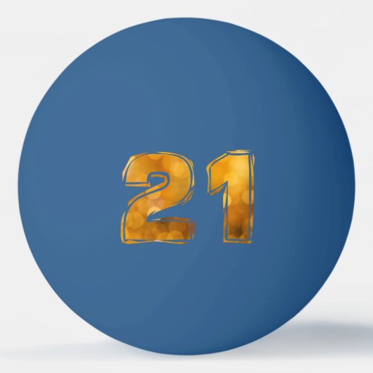 21 21e verjaardag pingpongbal (Achterkant)