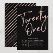 21 | 21e verjaardag van Roos Gold en Black Kaart (Voorkant / Achterkant)