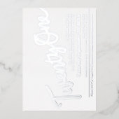 21 21e verjaardag zilver op wit folie uitnodiging (Voorkant)