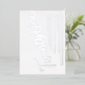 21 21e verjaardag zilver op wit folie uitnodiging (Staand Voorkant)