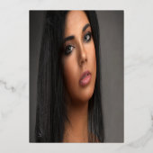 21 21e verjaardag zilver op wit folie uitnodiging (Achterkant)