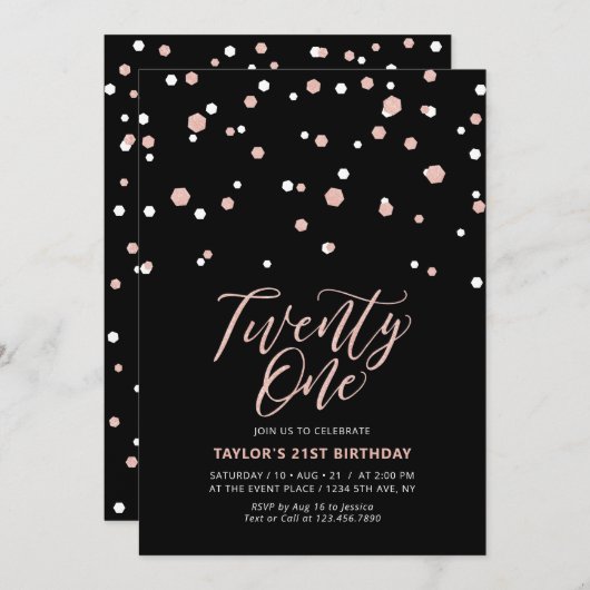 21-21ste verjaardag van de Zwarte & Roos Gold Part Kaart (Voorkant / Achterkant)